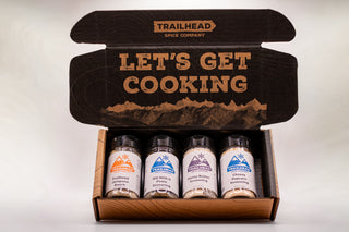 Family Movie Night Gift Set open gift box with four seasoning jars
